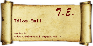 Tálos Emil névjegykártya